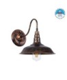 GLOBOSTAR® RAY 01067 Vintage Φωτιστικό Τοίχου - Απλίκα με Ντουί 1 x E27 AC 220-240V IP20 - Χάλκινο Εφέ Σκουριάς - Μ26 x Π37 x Υ32cm